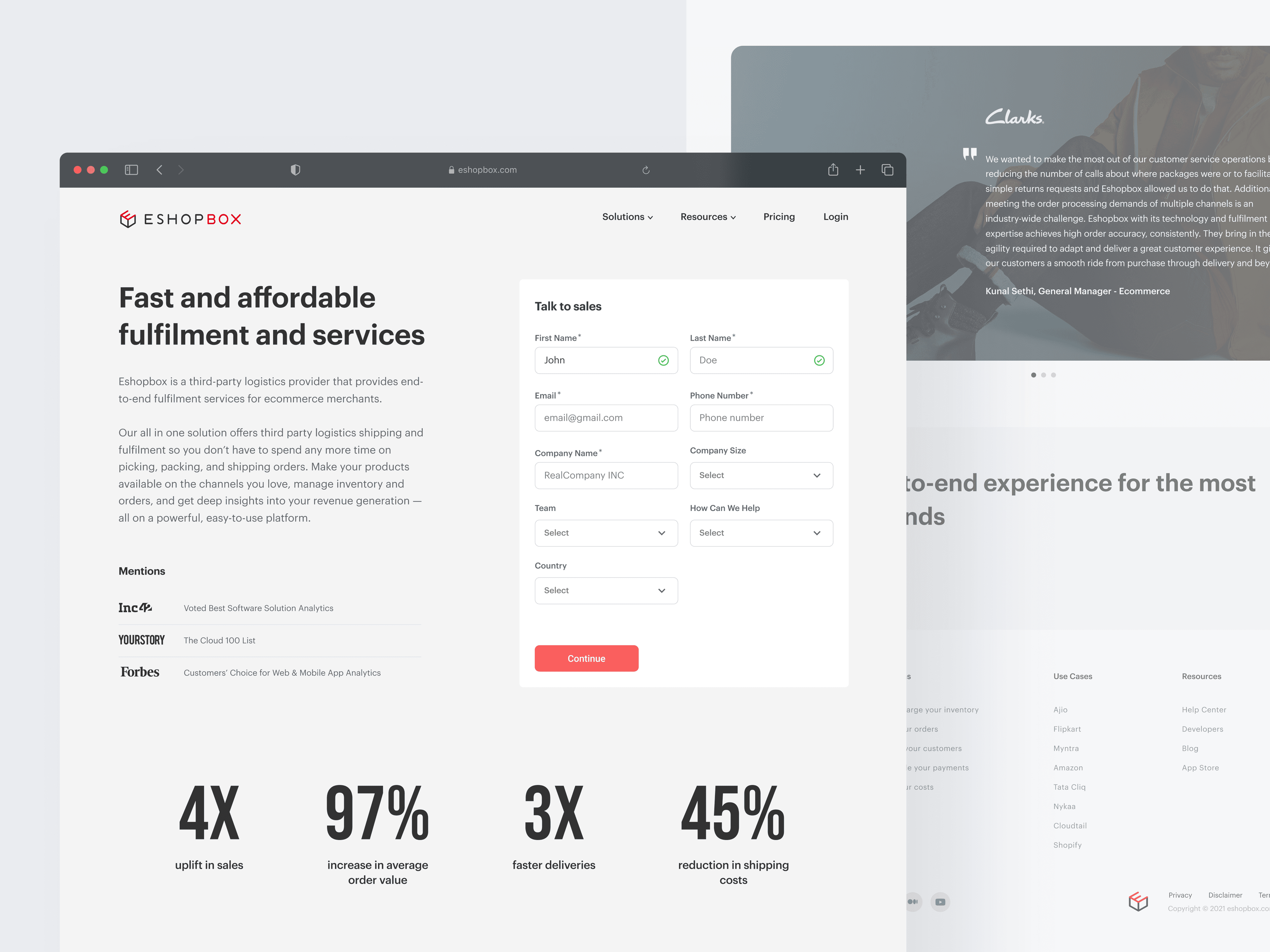 Eshopbox social proof section