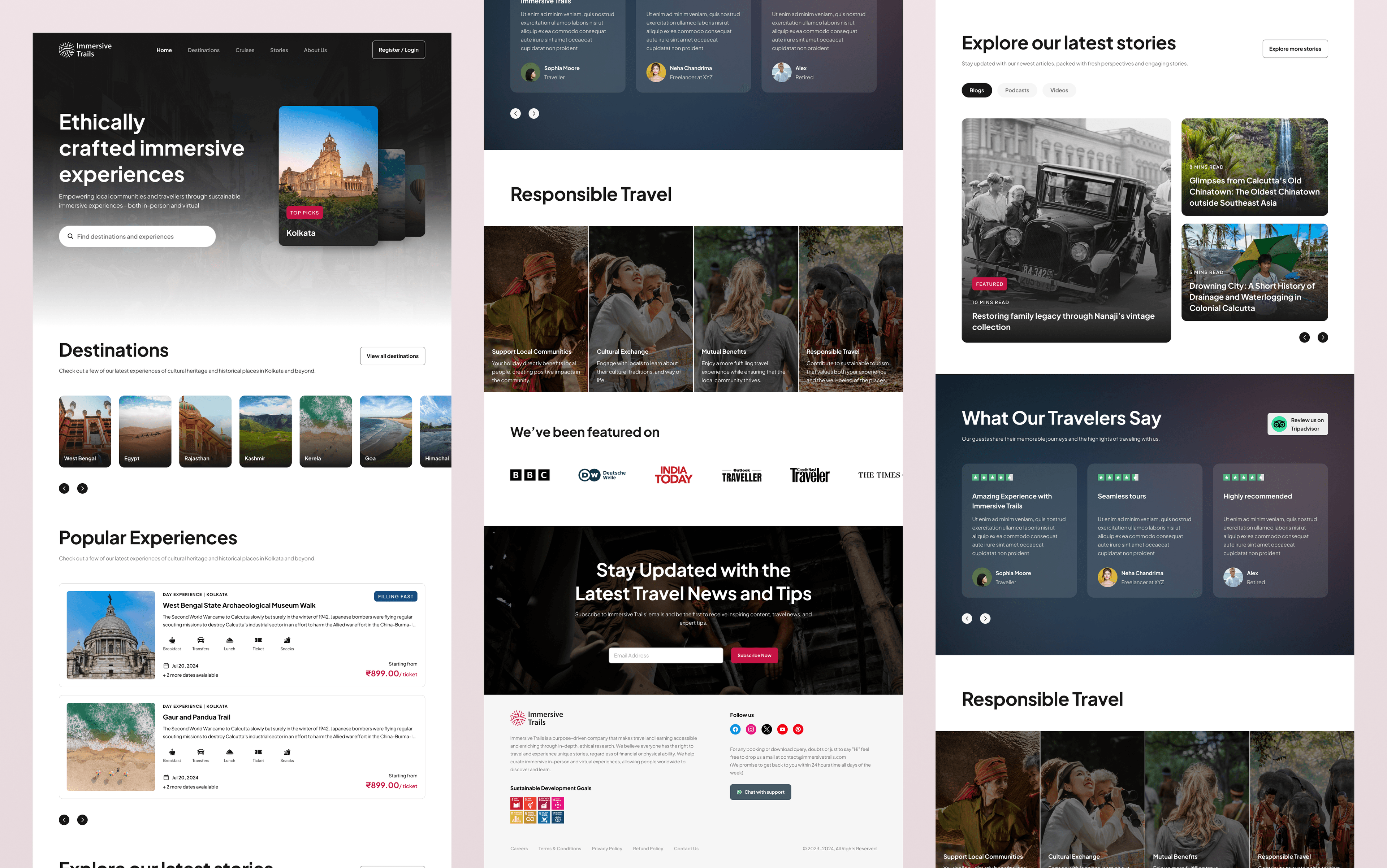 Immersive Trails homepage redesign